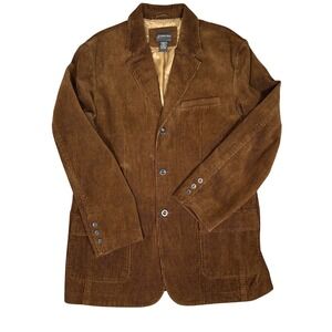 Mens Brown Corduroy Blazer Sport Coat St John's Bay Sz-XL Tall Academia Business